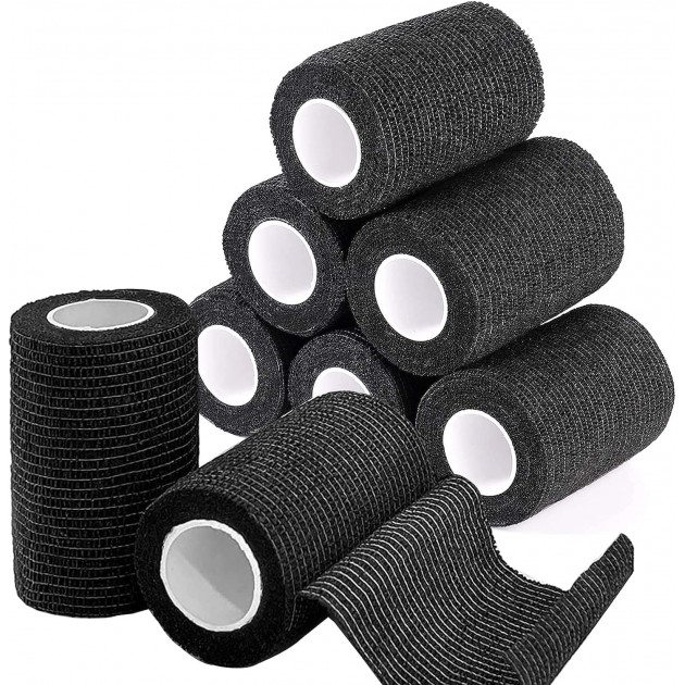 Stretch 'n' Tear Tape 7,5 cm zwart (12 Stuks)